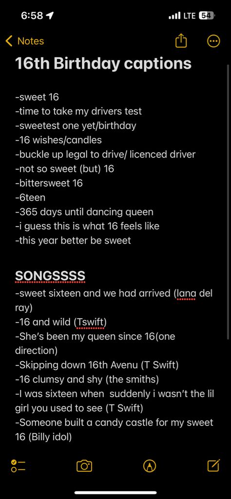 16 Instagram Captions, Birthday Captions 16th Girl, Captions For 16 Birthday Posts, 16 Birthday Caption Ideas, Sweet 16 Birthday Captions For Instagram, Captions For Sweet 16, Sweet 16 Insta Captions, Sweet 16 Post Captions, Sweet 16 Songs For Instagram