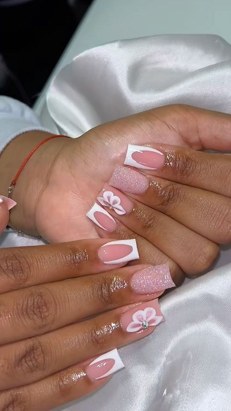 There's a new beauty trend taking over Instagram and it's absolutely stunning. Say hello to "quartz nails". Nails Acrylic Designs Unique Summer, Nail Designs For 11-12, Cute Classy Short Acrylic Nails, Nail Ideas That Go With Everything, Nail Sets French Tip, Short Nails Designs 2024, Baddie Nails Acrylic Designs Short Square, Short Birthday Set Nails, 3d Flowers On Short Nails