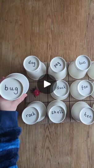 Mix the objects and cups around and you can play over and over again!  #phonicsfamily #phonics #learningtoread #reading #literacy #earlyyearsliteracy #learntoread #teach #teaching #teachingideas #educational #education #teachersfollowteachers | Phonics Family | OlexandrMusic · Cheerful Mood Language Literacy Activities Preschool, Phonics Games Eyfs, Rwi Phonics, Phonics Games For Kids, Phonics Display, Multisensory Learning, Multisensory Phonics, Phonetic Sounds, Literacy Activities Preschool