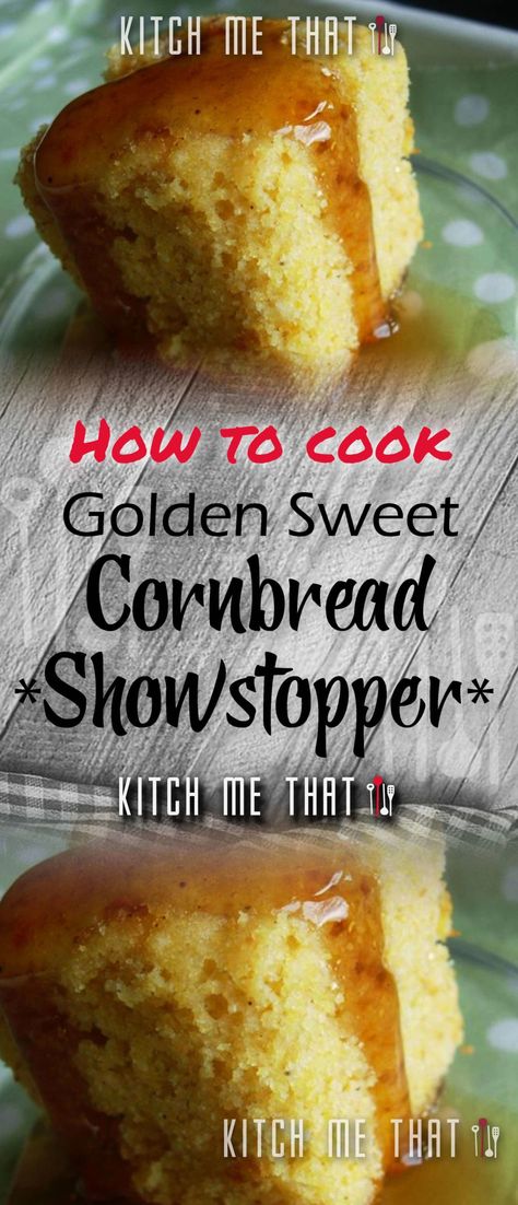 Golden Sweet Cornbread | Desserts Recipe to Try!! Golden Sweet Cornbread, Cornbread Dessert, Sweet Cornbread Recipe, Pioneer Food, Pioneer Recipes, Vegetarian Main Meals, Breakfast Chicken, Quick And Easy Meal Ideas, Cornbread Recipe Sweet