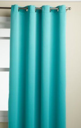 Re-thunk - Turquoise curtains and yellow pops around the room Turquoise Curtains, Travel Nursery, Turquoise Kitchen, Weight Room, Blackout Panels, Yellow Curtains, Turquoise Decor, Kitchen Window Treatments, Peaceful Sleep