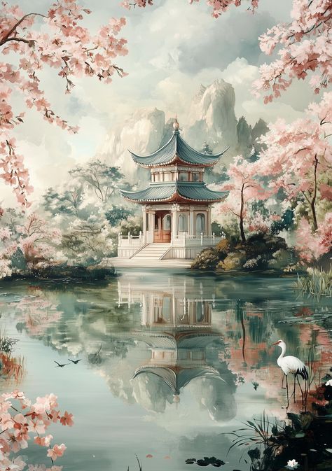 Chinoiserie Digital Wallpaper | Elegant Pastel Pink & Blue Wall Mural | Instant Download Transform your space with this luxurious Chinoiserie digital wallpaper, featuring delicate cherry blossoms, graceful birds, and an exquisite Asian pagoda. This high-resolution digital file allows you to print and install a timeless, elegant design in your home, office, or creative space with ease. The soft pastel pink and blue color palette creates a serene and sophisticated atmosphere, perfect for modern and classic interiors alike. 🌿 Perfect For: ✔ Home décor, accent walls, and feature rooms ✔ DIY interior projects, hotels, salons, and cafes ✔ Elegant, vintage, and Asian-inspired aesthetics ✨ What You'll Receive: ✔ High-resolution digital file (ready to print in multiple sizes) ✔ Instant download - Pink And Blue Color Palette, Couleur Rose Pastel, Blue Color Palette, Chinoiserie Wallpaper, Classic Interiors, Blue Colour Palette, Rose Pastel, Elegant Home Decor, Diy Interior