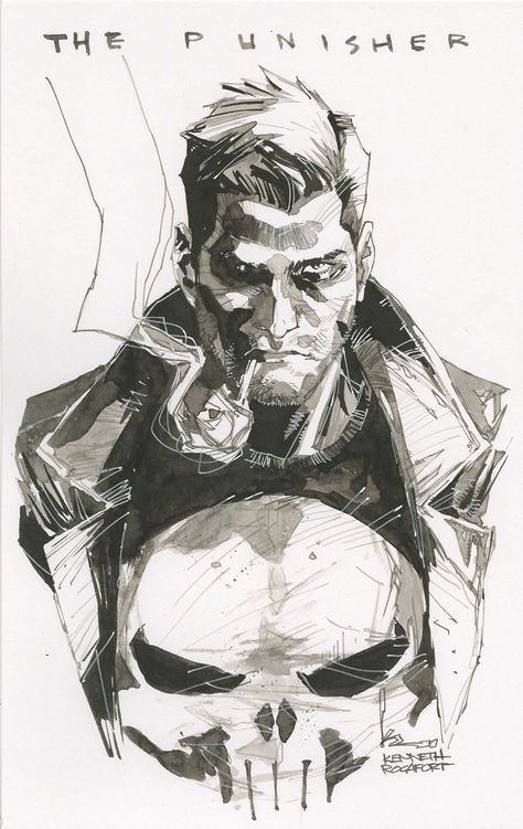 The Punisher Drawing, The Punisher Art, Punisher Drawing, Punisher Marvel Comics, Kenneth Rocafort, Punisher Artwork, Punisher Art, Punisher Comics, Frank Castle