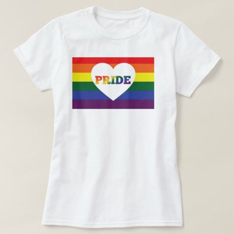 Pride Rainbow with heart T-Shirt #gay #pride #lgbt #rainbow #tshirts Pride Clothes, Pride Pins, Pride Products, Lgbt Quotes, Pride Stuff, Pride Outfit, Pride Rainbow, Heart T Shirt, A Safe Place