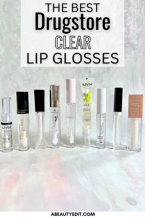 best drugstore lip glosses Glitter Lip Gloss Drugstore, Nyx Clear Lip Gloss, Best Lipgloss Drugstore Lip Gloss, Best Clear Lipgloss, Best Clear Lip Gloss, Best Drugstore Lip Gloss, Revlon Lip Gloss, Lipgloss Collection, Drugstore Lipgloss