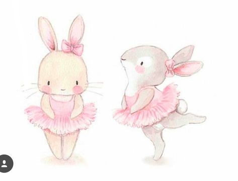 Birthday Bunny Drawing, Baby Ballet Shoes Art, Bunny In A Basket Drawing, Ballerina Animals, Bunny Ballerina Illustration, Baby Ballet, Baby Print Art, Birthday Painting, Bunny Baby Shower