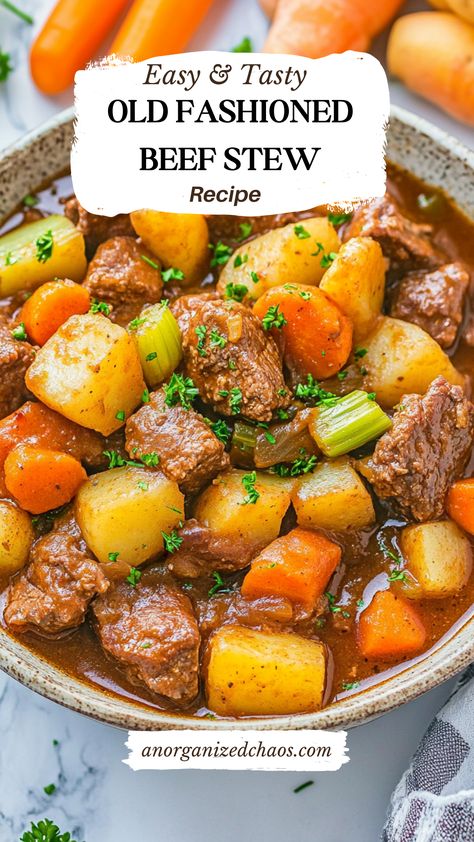 Old Fashioned Beef Stew Beef Stew Meat Soup Recipes, Beef Stew And Dumplings Recipes, Chopped Stew Meat Recipes, Old Fashioned Beef Stew Recipe, Fast Stew Meat Recipes, Beef Stew In A Dutch Oven, Home Made Beef Stew Crock Pot, Beef Stew Crock Pot Recipes With Onion Soup Mix Meat, Beef Stew With Hamburger Meat