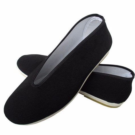 Black Canvas Slip On Chinese Kong Fu Flat Loafers Wing Chun Martial Arts, Kung Fu Shoes, Chinese Kung Fu, Kung Fu Martial Arts, Jeet Kune Do, Chi Kung, Sport Shoes Fashion, Martial Art, Wing Chun