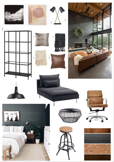 Amazon Industrial Decor, Modern Home Mood Board, Industrial Mood Board, Industrial Office Interior Design, Industrial Office Interior, Modern Industrial Office Design, Home Mood Board, Affordable Room Decor, Industrial Style Office