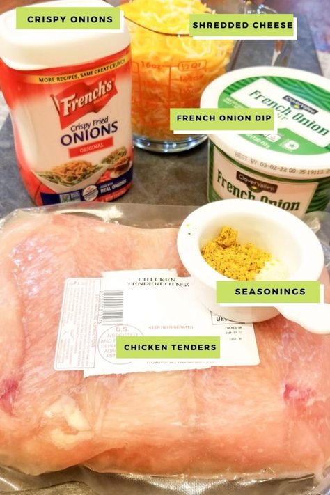 French Onion Chicken Bake - Home at Cedar Springs Farm Chicken With French Onion Dip, French Onion Dip Chicken Crockpot, Onion Dip Chicken, French Fried Onion Chicken, French Onion Chicken Bake, Onion Chicken Bake, Chicken Basil Pasta, French Onion Dip Recipe, Weekend Recipes