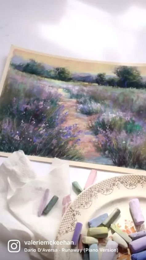 Lavender field soft pastel painting by Valerie McKeehan- trust the process in 2022 | Landscape art, Pastel artwork, Pastel art Soft Pastel Painting, Chalk Pastel Art, Soft Pastel Art, Oil Pastels Painting, Pastel Artwork, Oil Pastel Paintings, Lavender Field, Oil Pastel Art, Art Pastel