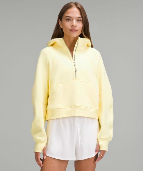 Scuba Oversized Half-Zip Hoodie | Women's Hoodies & Sweatshirts | lululemon Lululemon Scuba Hoodie, Half Zip Hoodie, Lululemon Scuba, Cozy Fabric, Women Hoodies Sweatshirts, Lululemon Women, Hair Tie, Women's Fitness, White Sweatshirt