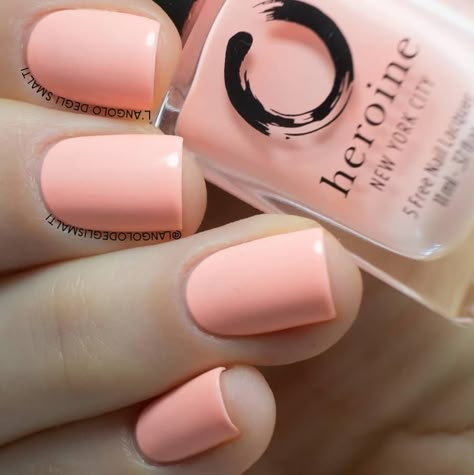 This pastel coral shines brighter than your future. Peach, please! Sign up for our newsletter to get 10% off your first order! Free US shipping for orders over $30 and free international shipping on orders over $50 Pastel Coral Nails, Pastel Peach Nails, Peach Color Nails, Peach Colored Nails, Peach Nail Polish, Color Durazno, Cheap Nail Polish, Pastel Pink Nails, Peach Nails