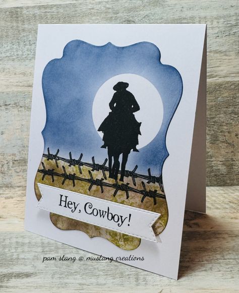 CAS804 Hey, Cowboy Cowboy Cards Handmade, Cowboy Cards, Homemade Card, Card Inspo, Cowboy Girl, Western Theme, Post It Notes, Note Paper, Homemade Cards