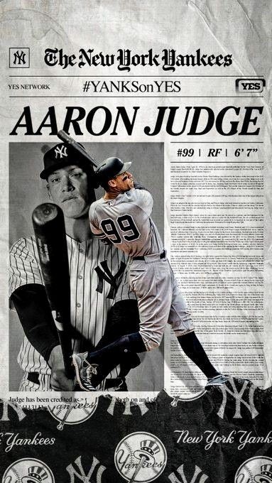 Yankees Aesthetic, New York Yankees Wallpaper, Yankees Wallpaper, Yankees Poster, Here Comes The Judge, Baseball Backgrounds, Baseball Pics, Mlb Yankees, Baseball Wallpaper