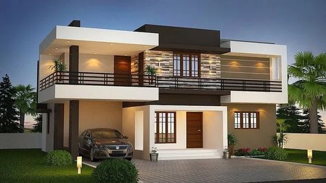 2 Storey House Design, Two Story House, Best Modern House Design, Small House Elevation Design, Modern Bungalow House, Kerala House Design, Kerala Houses, Modern Exterior House Designs, Model House Plan