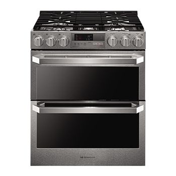 LG SIGNATURE 7.3 Cu.ft. Dual Fuel - Double Oven Range with ProBake How To Clean Burners, Lg Signature, Gas Range Double Oven, Double Oven Range, Double Electric Wall Oven, Cleaning Oven Racks, Combination Wall Oven, Convection Range, Slide In Range