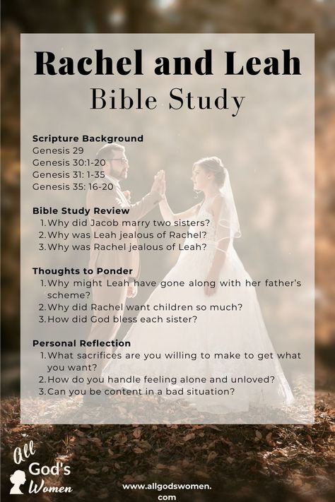 Rachel and Leah Bible study Women Of Bible, Discipleship Questions, Leah Bible, Rachel In The Bible, Bible Stories To Read, Ladies Bible Study, Rachel And Leah, Esther Bible Study, Women's Bible Study