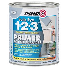 Bulls Eye 1-2-3 Gray Primer 1 quart Water Based Primer, Best Primer, Exterior Stain, Water Based Stain, Paint Primer, Gray Interior, Basement Remodeling, Cool Paintings, Deep Colors