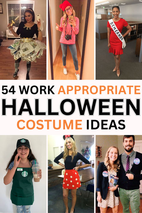 54 HALLOWEEN COSTUME IDEAS For Women/Men that are appropriate for work!! Halloween Office Themes Costumes, Workplace Costume Ideas, Costumes For Nurses At Work Halloween, Halloween Costumes For Office Staff, Work Appropriate Halloween Costumes For Women, Halloween Costumes For Work Appropriate, Office Costume Ideas, Funny Womens Halloween Costumes 2022, Halloween Costumes Work Appropriate