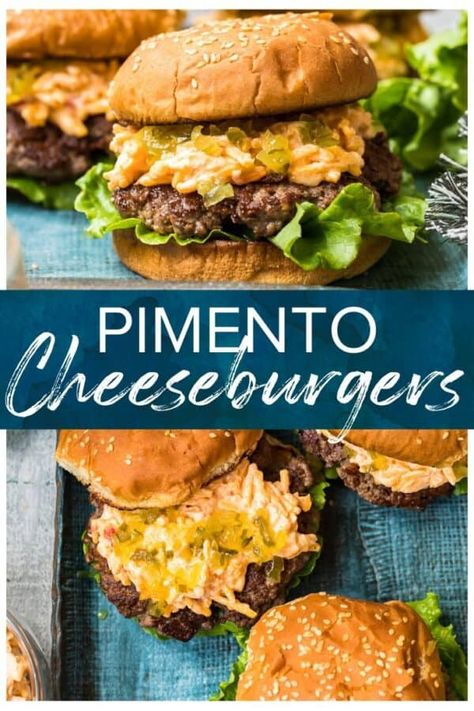 Pimento Cheese Burger, Stovetop Burgers, Burgers On The Stove, Homemade Burger Recipe, Delicious Burger Recipes, Ground Chuck, Homemade Pimento Cheese, Cooking With Ground Beef, Pimento Cheese Recipes