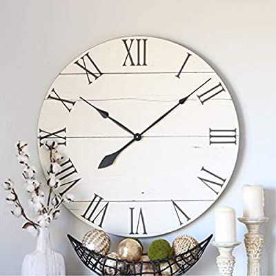 12" Clock. Off White. Barn Wood Decor. Wall Clock. Modern Wood Decor. Repurposed Wood. Farmhouse Wall Decor. Farmhouse Clock: Amazon.ca: Home & Kitchen Above Fireplace Decor, Spare Bathroom, Large Wall Clocks, Barn Wood Decor, Farmhouse Clocks, Large Wall Clock Modern, Farmhouse Wall Clocks, Farmhouse Wall Clock, Coloured Background