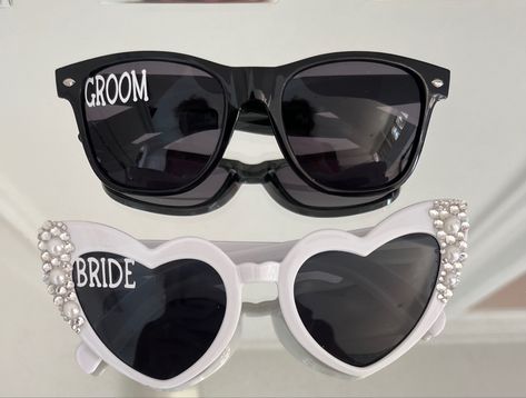 Love Heart Sunglasses Wedding, White Heart Sunglasses Wedding, Bride To Be Sunglasses Diy, Heart Sunglasses Hens, White Heart Sunglasses Bride, Groom Sunglasses, Bride Sunglasses, Wedding Sunglasses, Adventurous Honeymoon