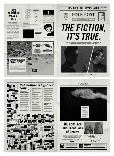 Yoga LIN Fiction | newspaper Newspaper Layout, Typography Posters, Editorial Design Layout, Zine Design, 타이포그래피 포스터 디자인, Newspaper Design, Text Layout, Publication Design, Graphic Design Layouts