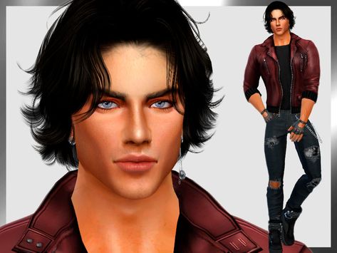 Sims 4 Cc Nightcrawler Hair Male, Sims 4 Cc Wavy Hair Male, Sims 4 Model, Sims People, Vampire Hair, Male Vampire, Cc Sims4, The Sims 4 Skin, Pelo Sims