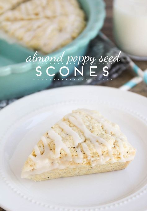 Almond Poppy Seed Scones- what a tasty way to start the morning! New Neighbor Baked Goods, Almond Poppyseed, Almond Poppyseed Scones, Scones Recipe Easy, Savory Scones, Puddings, Bagels, Challah, Scone Recipe