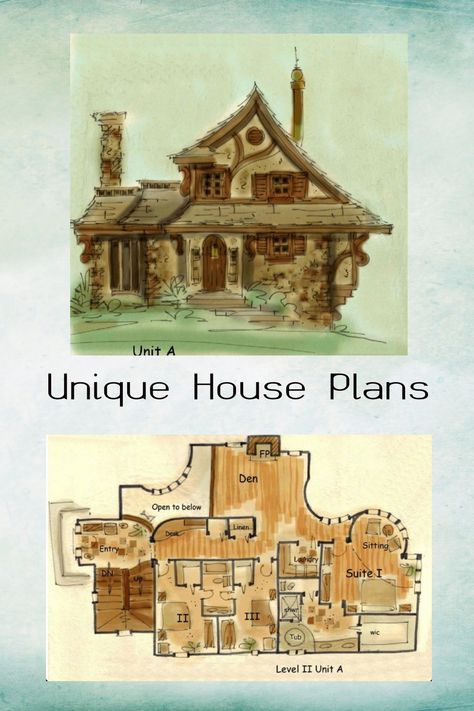 Unique House Plans // Designer homes // mcmansion // Dream Home // luxury home // luxury living // home design // home ideas // architecture // house // home // Unique House Plans // dream home ideas // home sweet home // architectual design // forever home // build your home. #luxuryhomes #dreamhomes #dreamhomeideas #home #homesweethome #uniquehouseplans #uniqueluxurystyle #mcmansion #house #building Houses With No Garage, Vintage Home Floor Plans, Fictional Floor Plans, 2 Bedroom Victorian House Plans, Unique House Layout Floor Plans, Forest Cottage Floor Plan, Hocus Pocus House Floor Plan, Unique House Layouts, Witchy House Floor Plan