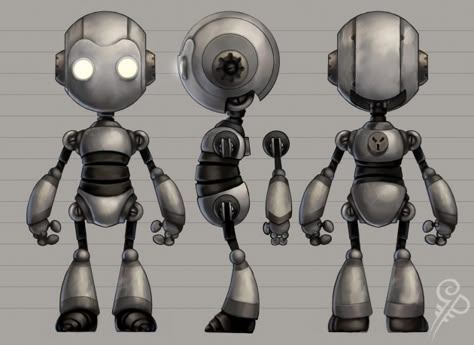 Bobart - Robot Model - 3D model by 1029chris (@1029chrisB) [5d77ef6] - Sketchfab Robot Reference, Steampunk Character, 3d Karakter, Character Turnaround, Robot Cartoon, Bat Man, Sketching Ideas, Character Model Sheet, Cool Robots