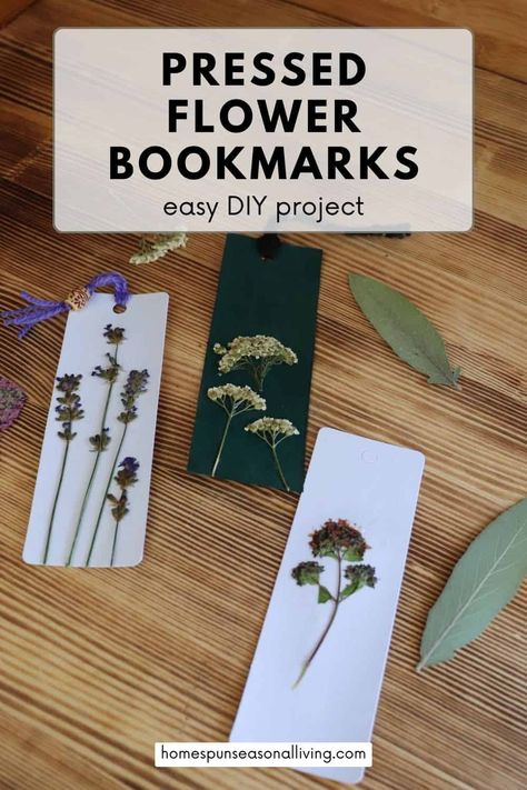 Create something beautiful with these easy DIY pressed flower bookmarks. A homemade project that's perfect for book lovers! Pressed Flower Bookmarks, Make Bookmarks, Pressed Flowers Diy, Homemade Bookmarks, Flower Bookmarks, Homemade Books, Seasonal Living, Bookmark Card, Custom Bookmarks