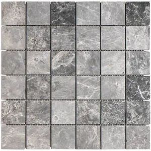 Silver dark mosaics are manufactured with the same quality marble pieces as in the silver dark grey marble tiles. Finish the project with perfect combination. Stock clearance, now only £42.99/m2 Calacatta Marble Kitchen, Marble Tile Kitchen, Grey Mosaic Tiles, Grey Marble Tile, Countertop Backsplash, Grey Mosaic, Marble Polishing, Stone Mosaic Tile, Backsplash Bathroom