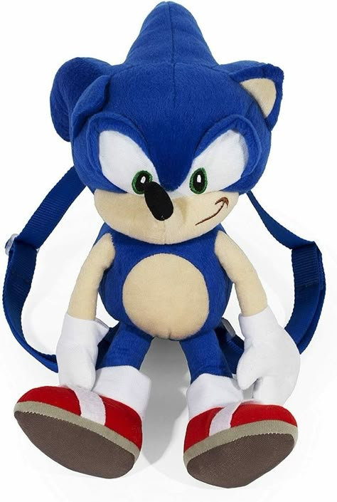 Sonic Backpack, Sonic The Hedgehog Plush, Hedgehog Plush, Comfy Accessories, Shadow Sonic, Sonic Blue, Silly Clothes, Stylish School Bags, Doll Backpack