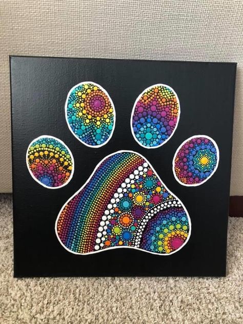 Dog Dot Painting, Animal Dot Painting, Dot Painting Animals, Cavas Art, Dotting Art, Mandala Ideas, Mandala Dot Painting, Mandala Rock Art, Quilled Paper Art