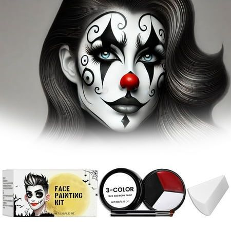 Clown Makeup Halloween, Facial Painting, Ghosts Cute, Unique Halloween Makeup, Pumpkin Lanterns, Face Paint Kit, Effects Makeup, Halloween Is Coming, Color Makeup#AnimalFacePaint #SuperheroMakeup #CosplayArt Easy Halloween Face Painting For Women, Clown Makeup Halloween, Easy Halloween Face Painting, Facial Painting, Ghosts Cute, Unique Halloween Makeup, Clown Face Paint, Halloween Makeup Tutorial Easy, Costume Concepts