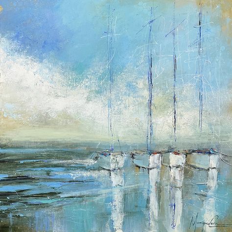 Monique Carr Artworks Gallery Sailboat Painting Acrylic, Ocean Art Painting, Canvas Painting Projects, Charleston Art, Palette Painting, Boat Drawing, Sailing Art, Art Painting Techniques, Abstract Art Painting Techniques