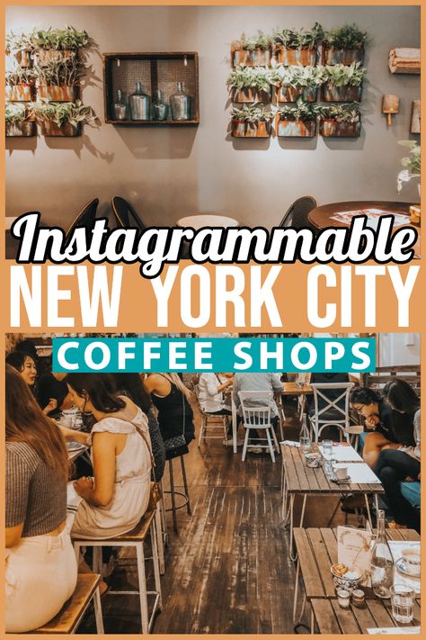 Most Instagrammable Coffee Shops in NYC - Palm Trees & Pellegrino Instagramable Cafe, New York City Cafe, Coffee Shops In New York, Instagrammable Cafe, Coffee Shop New York, Nyc January, Nyc Activities, Bluestone Lane, Instagramable Places