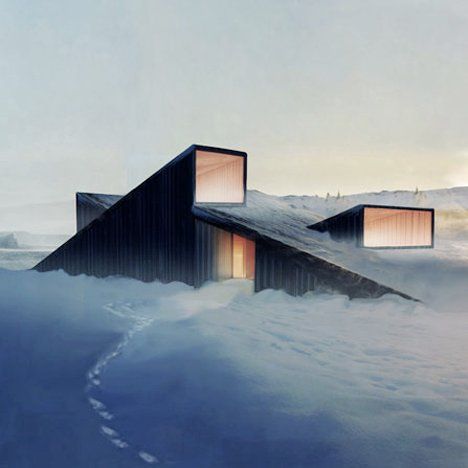 Norwegian architects Fantastic Norway have designed a mountain lodge with a sloping roof that you can ski over. The triangular timber cabin will be located in the mountainous district of Ål, where it will provide a private retreat that can only be reached on skis during the winter. The house will contain two bedrooms beside Texture Architecture, Deck Pergola, Snow Cabin, Timber Cabin, Ski Cabin, Roof Architecture, Winter Cabin, Patio Roof, Mountain Lodge