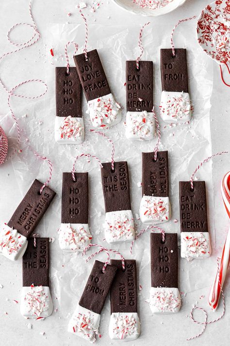 Christmas Stamp Cookies, Chocolate Cookies With Peppermint, Cookies With Peppermint, Peppermint Christmas Cookies, Cookies 2023, Christmas Cookie Boxes, Christmas Cookie Box, Chocolate Sugar Cookies, Recipes Cookies