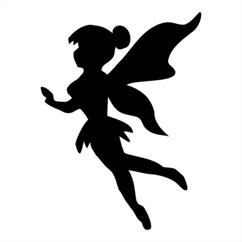 Fairy Outline, Stay True Tattoo, Appliance Makeover, Fairy Stencil, Silhouette Printables, Fairy Templates, Terrace Decoration, Silhouette Disney, Glitter Tattoo Stencils