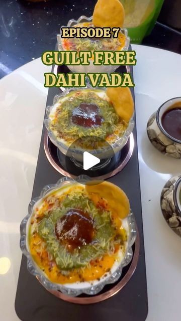 Sonia Nagpal on Instagram: "HEALTHY RECIPES 
EPISODE 7 ♥️🤌 
Indulge in guilt-free goodness with these steamed Dahi vada , reinvented with a delightful twist for your palate 
♥️ Save the recipe , if you like the video , don’t forget to share it 🙏💛
#oilfreecooking #indiansnacks #chaatlover #instagramfoodies 
 

RECIPE OF GUILT FREE DHAI VADA WITH A TWIST🫶
Ingredients:1 cup urad dal
Pinch of baking soda (optional)
2 cups curd (yogurt)
Sugar to taste
salt to taste 
Black salt
Chaat masala
Roasted cumin powder
Red chilli powder
Mango puree (optional, for twist)
Tamarind date chutney
Mint chutney
Sev (crispy chickpea flour noodles)
Papdi (crispy flatbread)
Instructions:
Wash 1 cup of urad dal and soak it in water for 6-8 hours.
After soaking, drain the water and grind the dal coarsely in a b Vada Pav Recipe Video, Dahi Papdi Chaat Recipe, Madhur Vada Recipe, Dahi Vada Recipe, Tamarind Date Chutney, Date Chutney, Dahi Vada, Urad Dal Vada, Crispy Chickpea