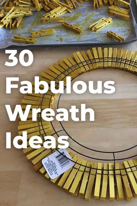 Open your door ever day with a smile with these adorable wreath inspirations! #diy #diywreaths #wreaths #doors Fun Diy Craft Projects, Kitchen Wreath, Homemade Wreaths, Clothes Pin Wreath, Front Door Wreaths, Home Inspo, Wreath Making, Diy Crafts To Do, Fun Diy Crafts