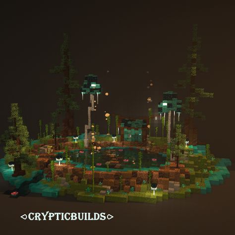 Minecraft Hole In The Ground, The End Minecraft Aesthetic, Minecraft Feywild, Minecraft Twilight Forest Portal Ideas, Fantasy City Minecraft, Minecraft Mystical Forest, Swamp Base Minecraft, Minecraft Witch Garden, Minecraft Fantasy Forest