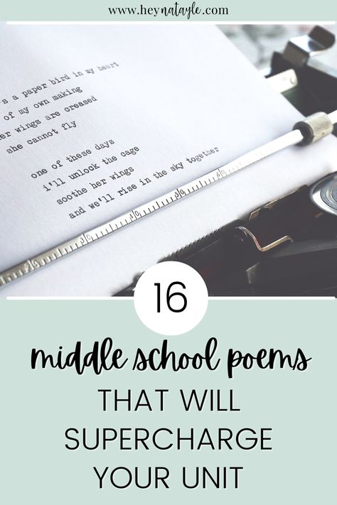 Grade 7 Poems, Poetry For Middle School, Poems For Middle Schoolers, Teaching Poetry Middle School, Poetry Unit Middle School, Poems For Middle School, School Poems, Poetry Club, Poetry Middle School