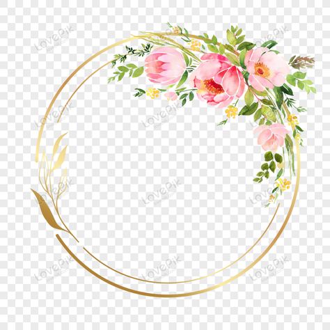 Flower Circle Frame, Frame With Wreath, Image Flower, Free Watercolor Flowers, Watercolor Flower Wreath, Circle Wreath, Flower Frame Png, Wreath Wedding Invitations, Floral Logo Design