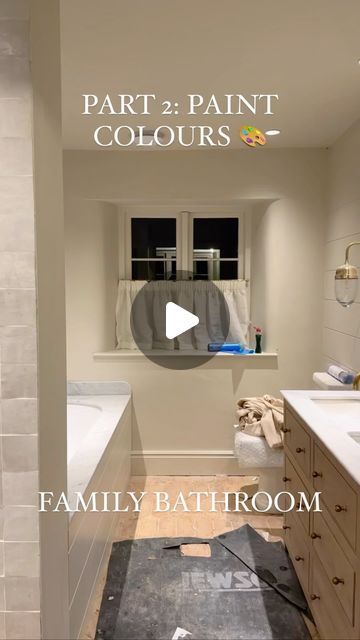 Millie Turner on Instagram: "PART 2: PAINT COLOURS ✨🎨 FAMILY BATHROOM - Walls, Ceiling, Panelling: Shadow White, Modern Emulsion, Farrow & Ball - Vanity: Rubio Monocoat Smoke wood stain ATTIC SHOWER ROOM - Wallpaper: Thibaut Reno Stripe Spa Blue - Panelling: Livid, Intelligent Satinwood, Little Greene - Vanity: Bamboozle, Estate Eggshell, Farrow & Ball EN-SUITE - Walls & Ceiling: Portland Stone Light, Intelligent Emulsion, Little Greene - Panelling: De Nimes, Estate Eggshell, Farrow & Ball - Vanity: De Nimes, Estate Eggshell, Farrow & Ball HALLWAYS - Walls & Ceiling: Portland Stone Pale, Intelligent Emulsion, Little Greene - Stairs, Skirting, Architraves & Doors: Blue Grey, Estate Eggshell, Farrow & Ball Follow for Part 3 - Living Room, Snug, Orangery & Kitchen ✨ @littlegreenep Portland Stone Pale, Shadow White Farrow And Ball, Farrow And Ball Hallway, Attic Shower, Architrave Door, Portland Stone, Hallway Wall, Blue Panels, Family Bathroom