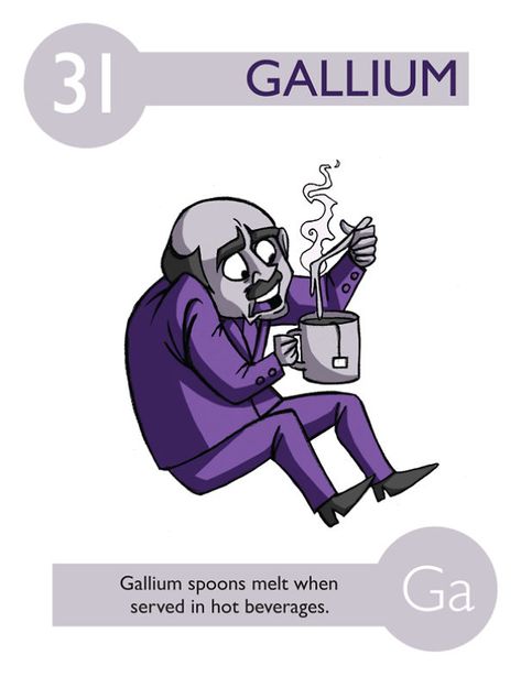 Gallium Element Chemistry, Science Cartoons, Chemistry Periodic Table, Chemistry Basics, Periodic Elements, Chemistry Classroom, High School Chemistry, Teaching Chemistry, Chemistry Lessons