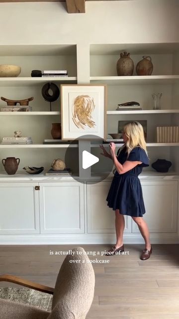 Studio McGee on Instagram: "One of my favorite styling tips for displaying art is to hang a piece over a built-in. It feels like you're breaking a rule, but it always leads to a beautiful result. #SMHoustonEstate" Studio Mcgee Built Ins, Built In Styling, Studio Mcgee, Wood Work, Art Display, Styling Tips, Built Ins, Built In, My Favorite